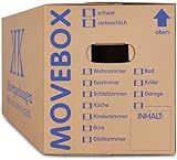 KK Verpackungen 10 x Umzugskartons Movebox 2-wellig doppelter Boden in Profi Qualität 634...