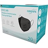 EUROPAPA 20x FFP2 Schwarz Maske Atemschutzmaske 5-Lagen Staubschutzmasken hygienisch...