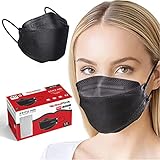 Redfink® 40x FFP2 Maske Fischform Schwarz | Made in Europa | Schwarze FFP2 Masken...